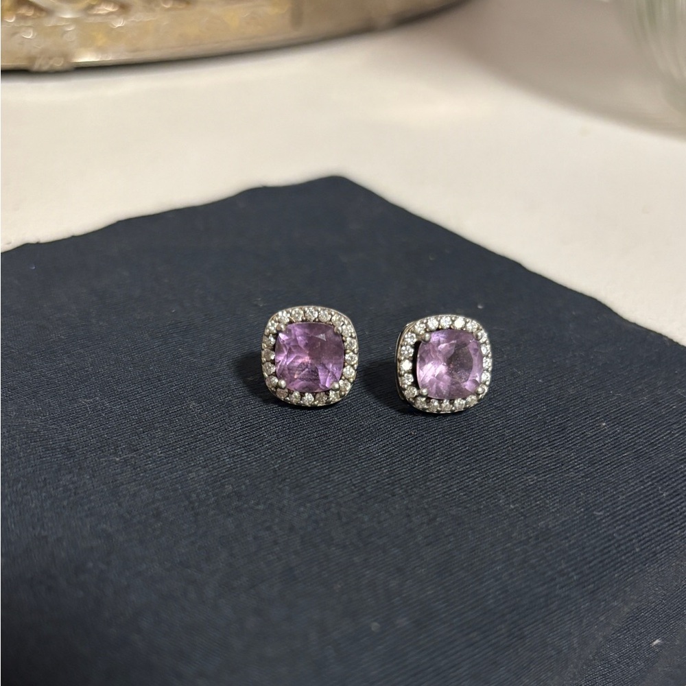 Elegant Purple Stud Earrings